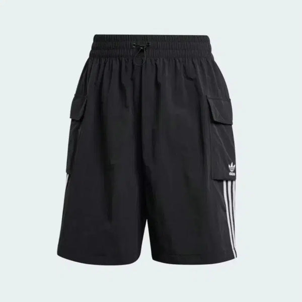 [BUNJANG] Adidas Women's 3-Stripes Cargo Shorts Black / 아디다스 카고 반바지 블랙 숏팬츠 쇼츠 삼선 3s 우븐 여성 여