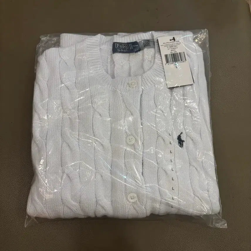 [BUNJANG] Polo Ralph Lauren Women's Cable Knit Short Sleeve Cardigan White / [정품]폴로랄프로렌 여성 꽈배기 반팔가디건 화이트 새상품
