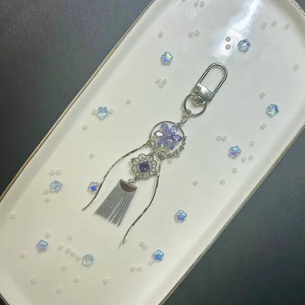 [BUNJANG] Handmade Violet Flower & Star Charm Keyring / [핸드메이드/수공예] 보라별을 품은 꽃 키링