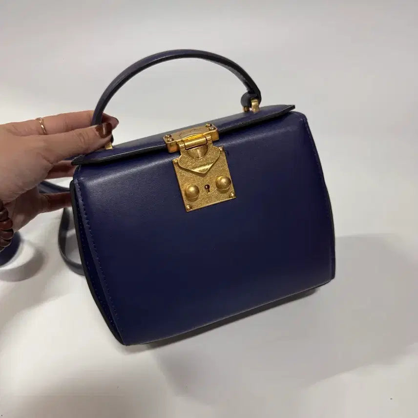 [BUNJANG] DEFLEUR Navy Blue Mini Crossbody Bag / 디플레르 네이비 블루 미니 크로스백 가방