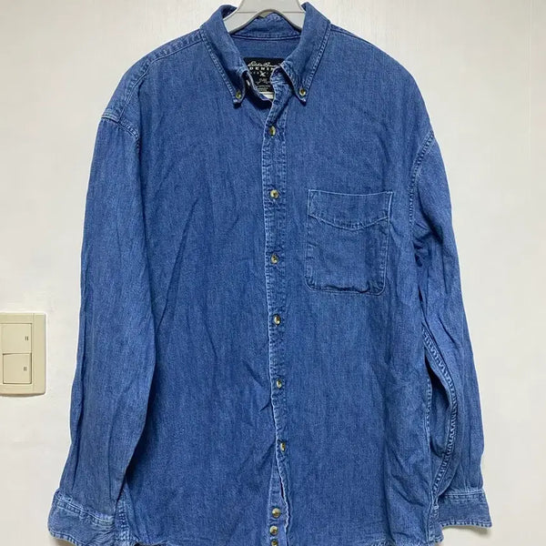[BUNJANG] Eddie Bauer Button-Down Denim Shirt - Size M / [EDDIE] 에디바우어 버튼다운 데님셔츠 M사이즈