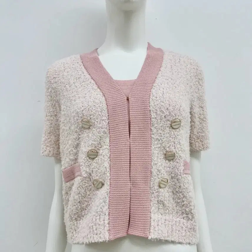 [BUNJANG] Sandro Tweed Cardigan Set Pink Size 80 / 새제품 산드로 트위드 가디건 세트 핑크 80사이즈