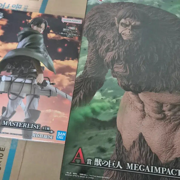 [BUNJANG] Attack on Titan Ichiban Kuji Figure Set - Beast Titan & Levi / 택포)짐승 거인 A상 리바이 B상 일괄 진격의거인 제일복권