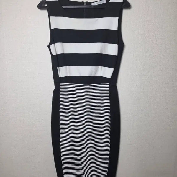 [BUNJANG] Max Mara Black/White Stripe Midi Dress / (38) [MAX MARA ] 막스마라 블랙/화이트 스트라이프 원피스