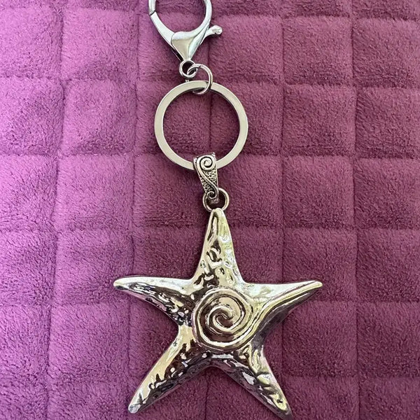 [BUNJANG] Silver Metal Star Keychain / 실버 메탈 별 키링 열쇠고리