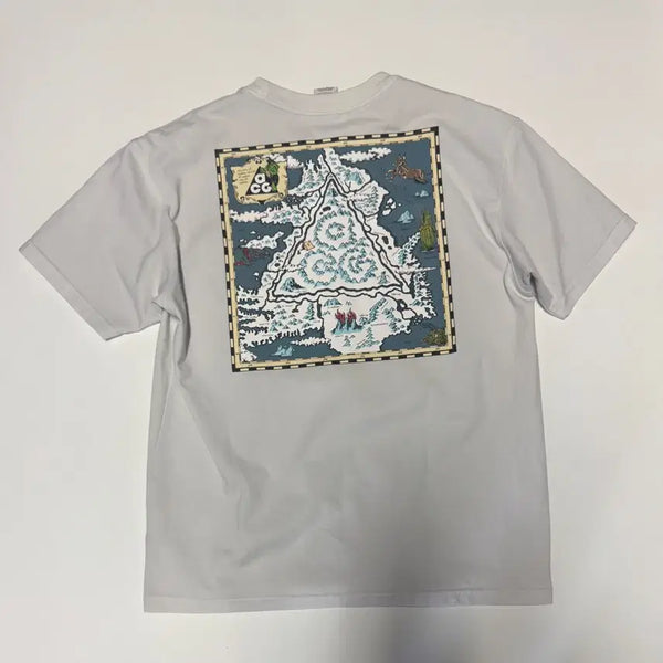 [BUNJANG] Nike ACG Iceland Map Short Sleeve T-Shirt White / 희귀!! 나이키 ACG 아이슬란드 맵 반팔 티셔츠 M ~ L 화이트