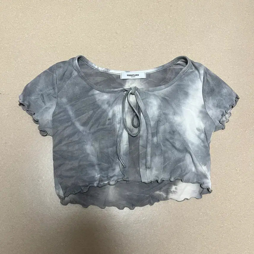 [BUNJANG] Tie-Dye Short Sleeve Cropped Cardigan / 타이다이 나염 반팔 크롭 가디건