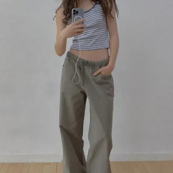 [BUNJANG] Headment Cotton Pants Khaki M / 헤더먼트 코튼팬츠 카키 m