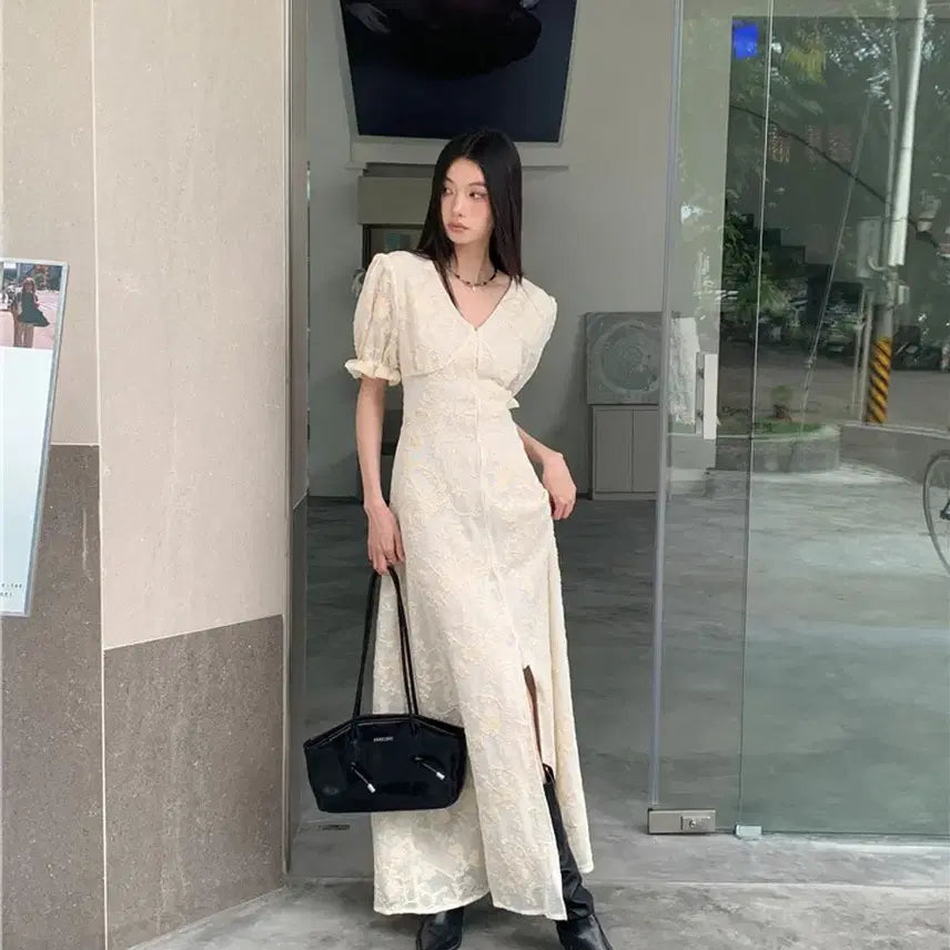 [BUNJANG] Lace Button Dress (Size L) / [새상품]레이스 단추 원피스(L사이즈)