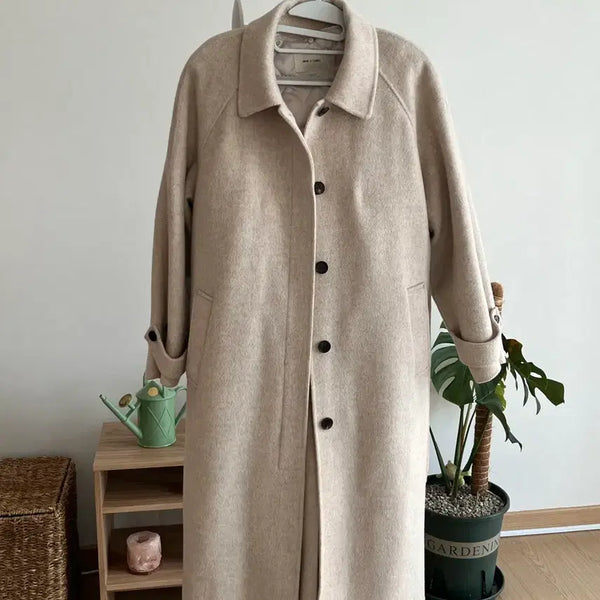 [BUNJANG] Mini Bbong Handmade Coat Oatmeal / 미니뽕 핸드메이드 코트 오트밀
