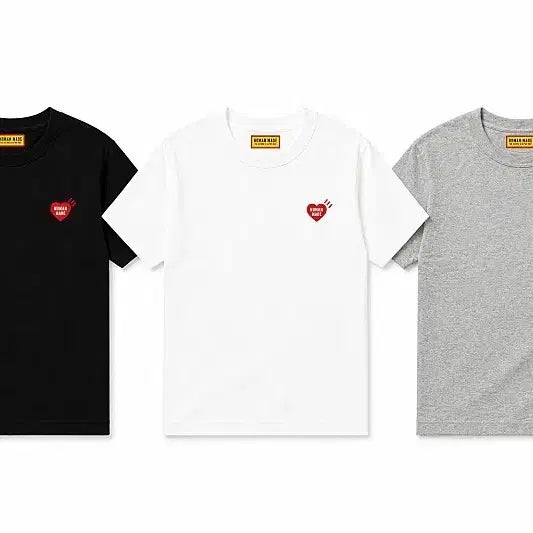 [BUNJANG] Human Made Signature Heart Logo Cotton T-Shirt / 휴먼메이드 반팔티