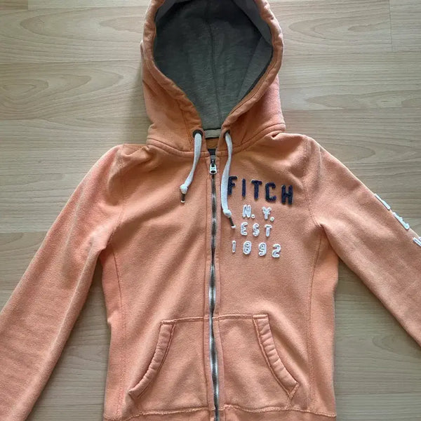 [BUNJANG] Abercrombie & Fitch Peach Hoodie Zip-Up / 아베크롬비 피치 후드집업