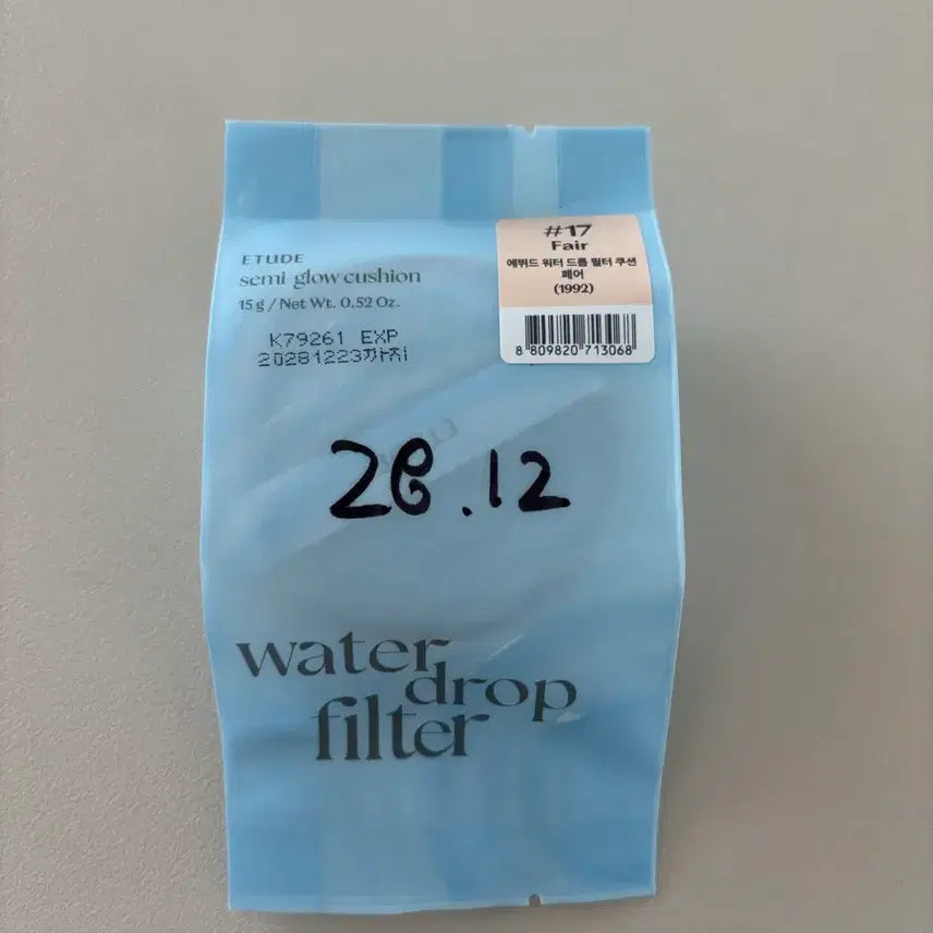 [BUNJANG] Etude Water Drop Filter Cushion Refill (Shade 17 Fair) with Optional Case / 리필 새상품 (17호 페어 본품통 있음) 에뛰드 워터 드롭 필터 쿠션