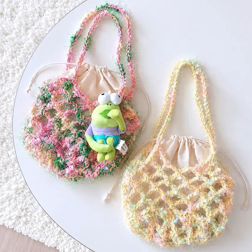 [BUNJANG] Knit Net Bag Summer Handbag / (2컬러) 발레코어 뜨개네트백 여름가방