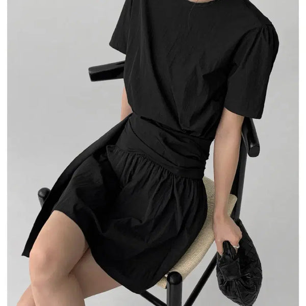 [BUNJANG] Manique Floen Strap Mini Dress Black / 매니크 플로엔 스트랩 미니 원피스 블랙