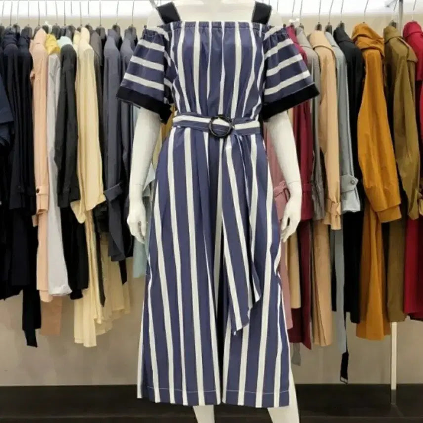 [BUNJANG] The I's Collection Striped Off-Shoulder Dress / 더 아이잗 컬렉션 원피스