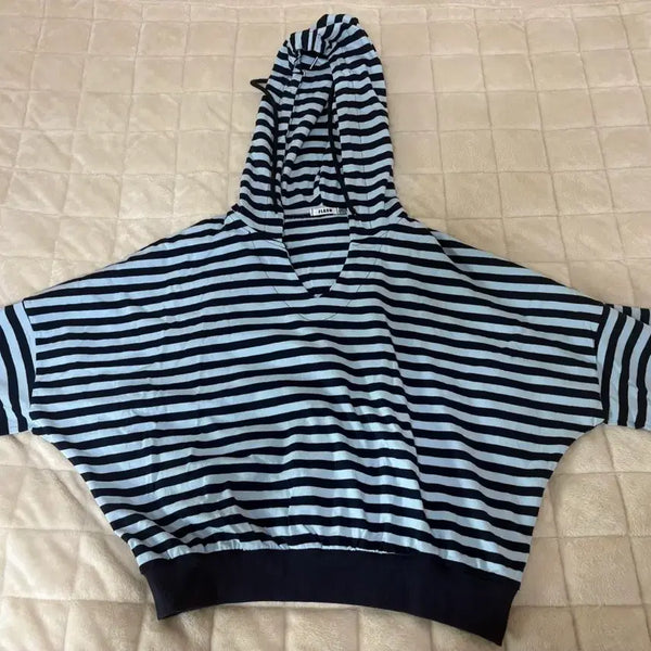 [BUNJANG] HippidyDippy Striped Hoodie Sweatshirt / [새상품] 히피디피 스트라이프 후드 맨투맨