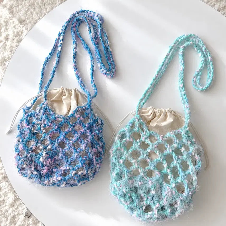 [BUNJANG] Knit Net Bag Shoulder Bag (2 Colors) / (2컬러) 발레코어 뜨개네트백 여름가방