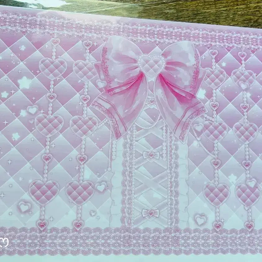 [BUNJANG] A4 Wrapping Paper Mix with Pink Hearts and Ribbons / 포용 포장용 A4 랩핑지 믹스