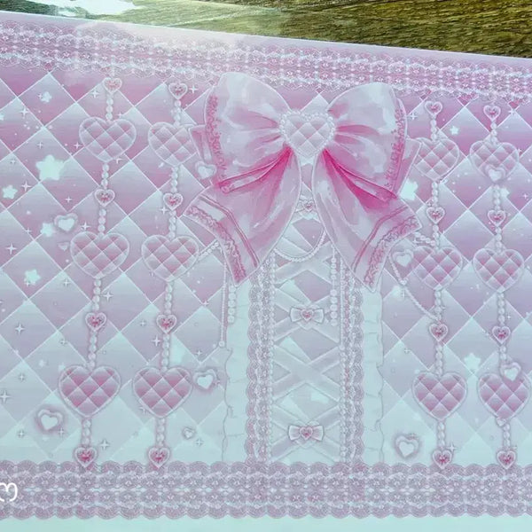 [BUNJANG] A4 Wrapping Paper Mix with Pink Hearts and Ribbons / 포용 포장용 A4 랩핑지 믹스