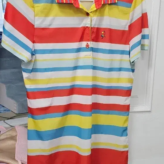 [BUNJANG] Macaw Striped Short-Sleeve Polo T-Shirt / macaw 스트라이프 반팔 카라 티셔츠