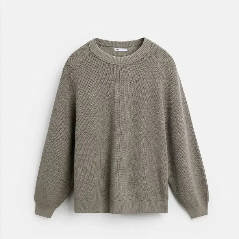 [BUNJANG] Zara Relaxed Fit Structured Sweater Stone Size S / 자라 릴렉스핏 스트럭처 스웨터 스톤 S사이즈