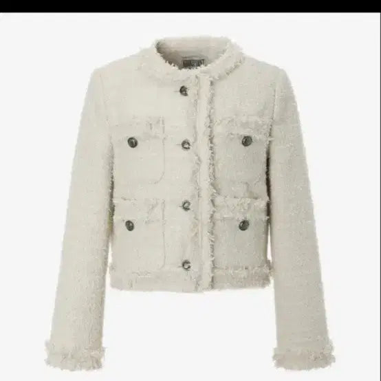[BUNJANG] Antique Crop Tweed Jacket (Ivory) / 카키포인트 Antique Crop Tweed Jacket (ivory)