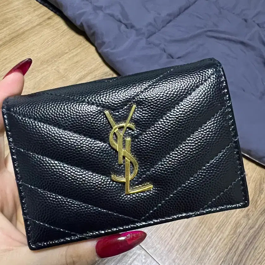 [BUNJANG] Saint Laurent Matelassé Card Holder Black / 생로랑 마틀라세 카드지갑 블랙