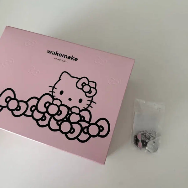 [BUNJANG] WakeMake Hello Kitty Pink Shell Pink Ready Bag Lip Set with Charm Keyring / 웨이크메이크 키티 핑크쉘 핑크 레디백 립 세트 헬로키티 참키링 증정