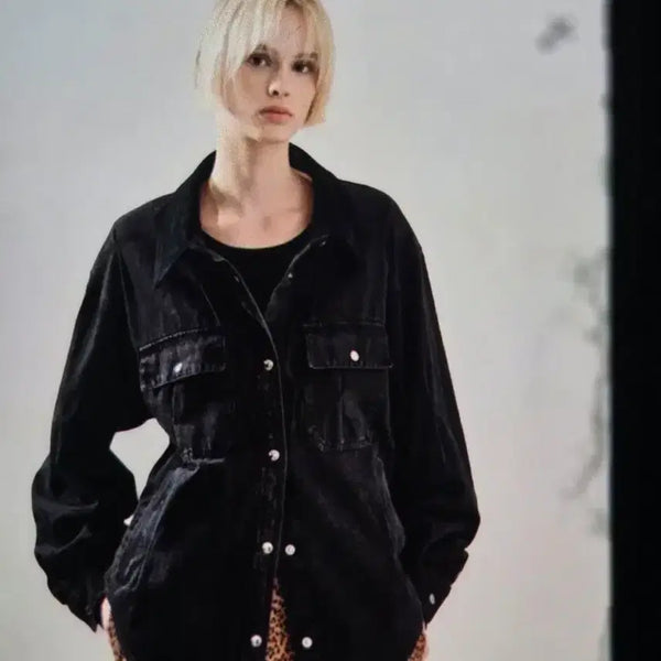 [BUNJANG] System Black Denim Shirt Jacket / 시스템블랙 데님 셔츠 자켓