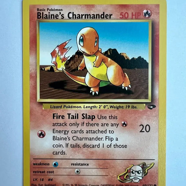 [BUNJANG] Pokemon TCG 1st Edition Blaine's Charizard Card (North American English Version) / (희소) 포켓몬 포켓몬스터 초기 강연의 파이리 카드 (북미 영문판)