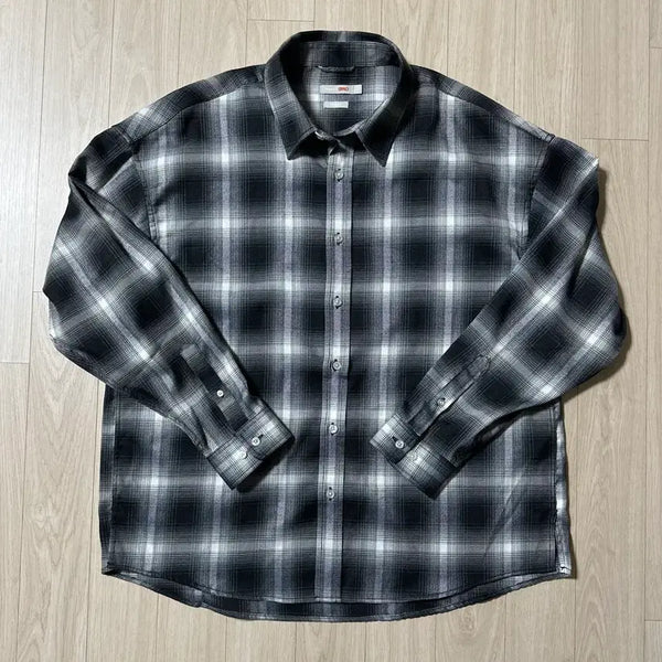 [BUNJANG] SPAO Black Checkered Shirt L / 스파오 블랙 체크 셔츠 L