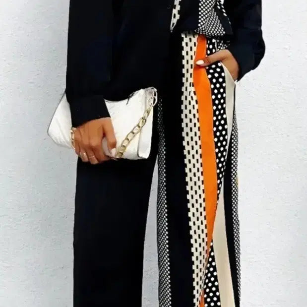 [BUNJANG] Pattern Two-Piece Set (Shirt + Pants) / 패턴 투피스 세트 (셔츠 + 바지)