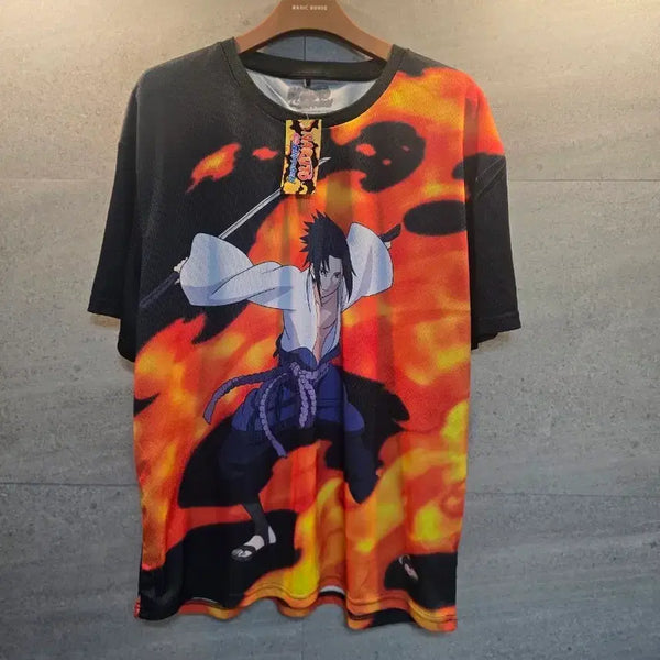 [BUNJANG] Naruto Uchiha Sasuke Flame T-Shirt XL / 나루토. 우치하 사스케. 불꽃 반팔티.
