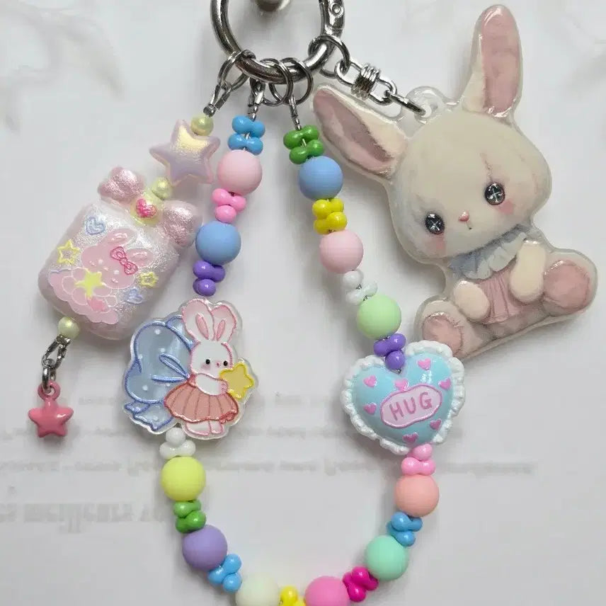 [BUNJANG] Handmade Acrylic Rabbit Charm Keychain / 핸드메이드키링 토끼