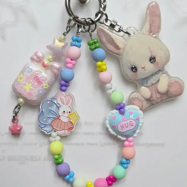 [BUNJANG] Handmade Acrylic Rabbit Charm Keychain / 핸드메이드키링 토끼