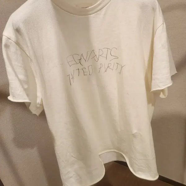 [BUNJANG] Easy&Art Short Sleeve T-Shirt White / 이지앤아트
