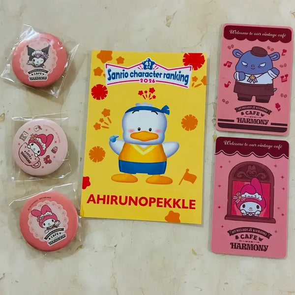 [BUNJANG] Sanrio Collaboration My Melody Kuromi Harmony Cafe Special Edition Card Shikishi Photocard / 하모니 카페 특전 카드 색지 마이 멜로디 쿠로미 산리오 뱃지 콜라보 포카