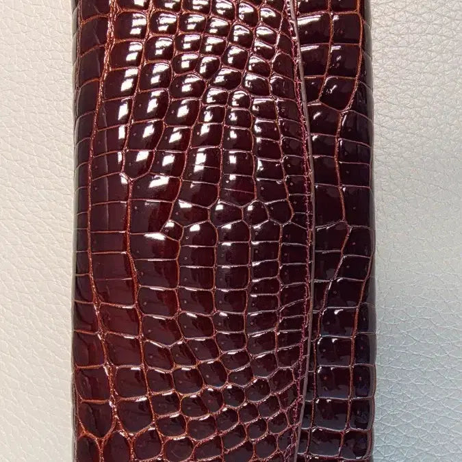[BUNJANG] HORMIGA Real Crocodile Leather Long Wallet - Wine Color (Unused) / [미사용 새제품] 호미가 리얼 악어가죽 장지갑 / 풀박스 / 와인컬러