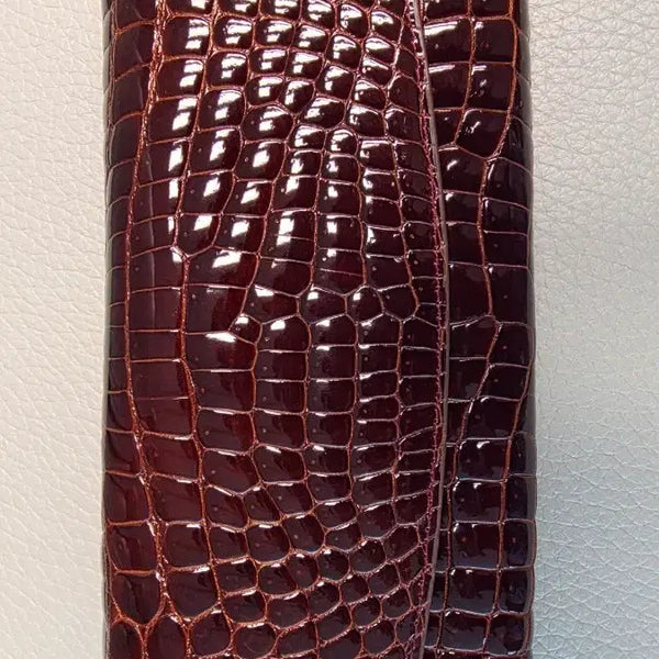 [BUNJANG] HORMIGA Real Crocodile Leather Long Wallet - Wine Color (Unused) / [미사용 새제품] 호미가 리얼 악어가죽 장지갑 / 풀박스 / 와인컬러