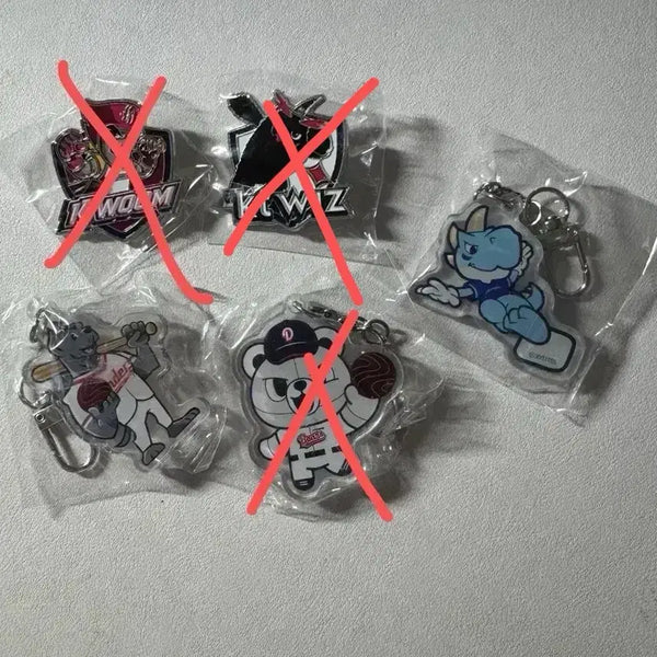 [BUNJANG] Lotte Wellfood KBO Collaboration Keychain & Badge Set / 롯데웰푸드 KBO 키링 뱃지