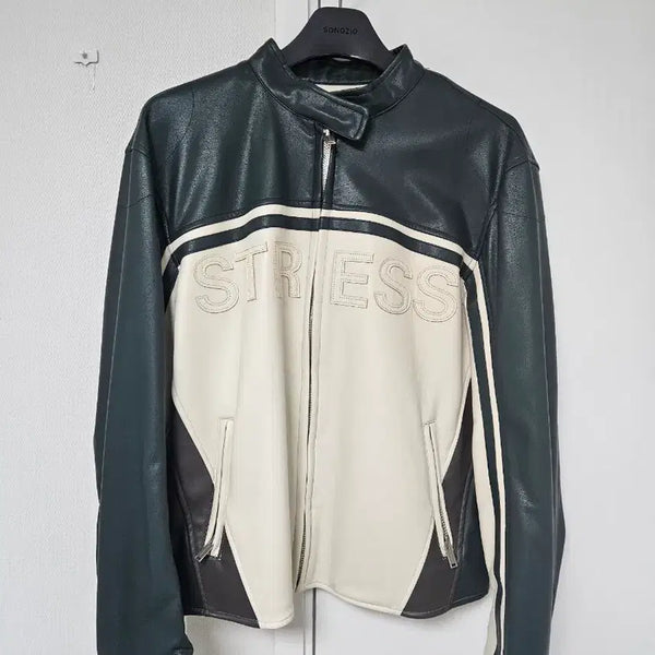 [BUNJANG] Mintime Leather Jacket Green L / 민타임 레더자켓 그린 L