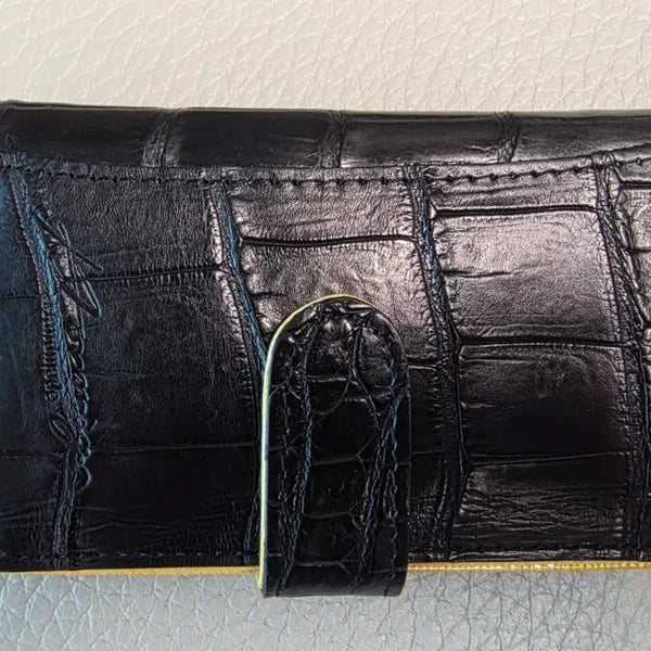 [BUNJANG] HORMIGA Matte Real Crocodile Leather Card Wallet - Black / [미사용 새제품] 호미가 무광 리얼 악어가죽 카드지갑 / 블랙