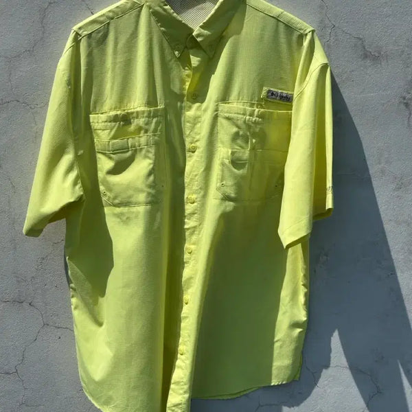 [BUNJANG] Columbia PFG Yellow Short Sleeve Shirt XL / [XL] 컬럼비아 PFG 옐로우 반팔 셔츠