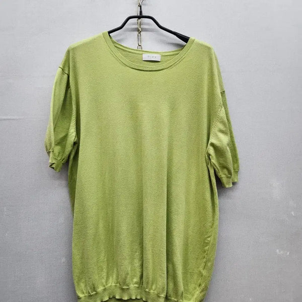 [BUNJANG] System 100% Cotton Short Sleeve Knit Top L-XL / 한섬 타임 코튼100% 반팔 니트 105(L~XL)