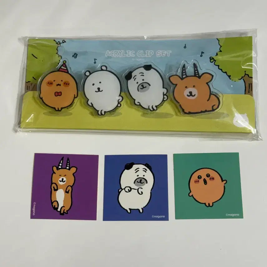 [BUNJANG] Nongdamgom Acrylic Clip & Stamp Rally Sticker Bundle Set / 농담곰 아크릴 클립, 스티커 (일괄)