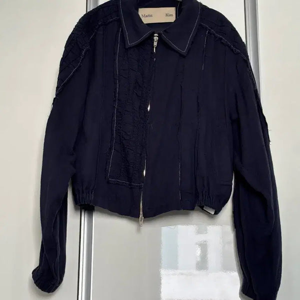 [BUNJANG] Matinkim Rough Bomber Jacket Navy / 마뗑킴 러프 봄버 자켓 네이비