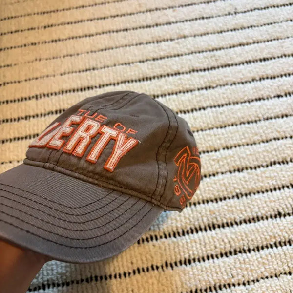 [BUNJANG] Vintage Brown Stitching Printing Ball Cap / [!옷정리특가!] 빈티지 브라운 볼캡