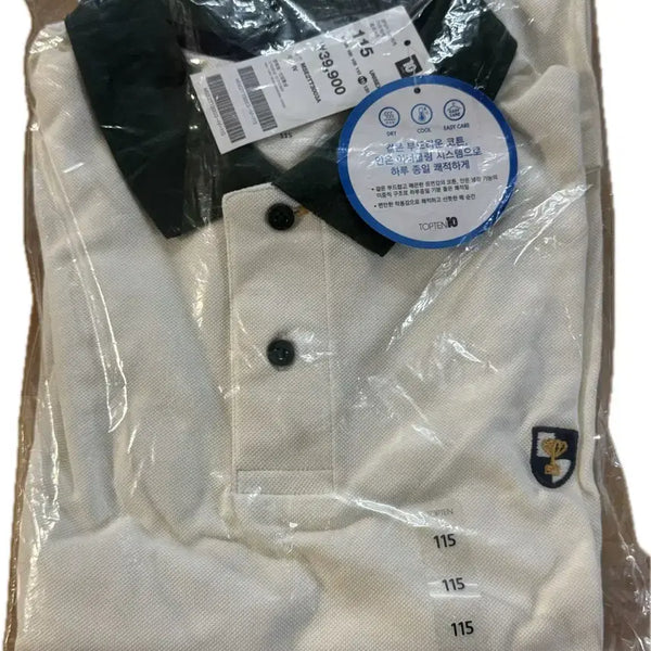 [BUNJANG] TOPTEN Color Block Short Sleeve Polo T-Shirt (Size 115) / 미개봉 탑텐 카라 배색 반팔 폴로티셔츠 115