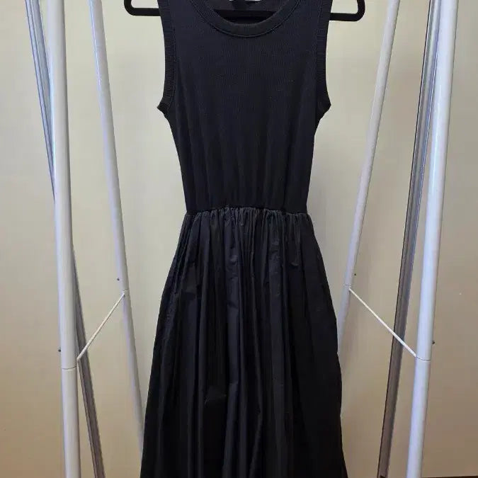 [BUNJANG] Ribbed Layered Long Dress - Black / (새상품) 골지 바스락 레이어드 롱 원피스 블랙